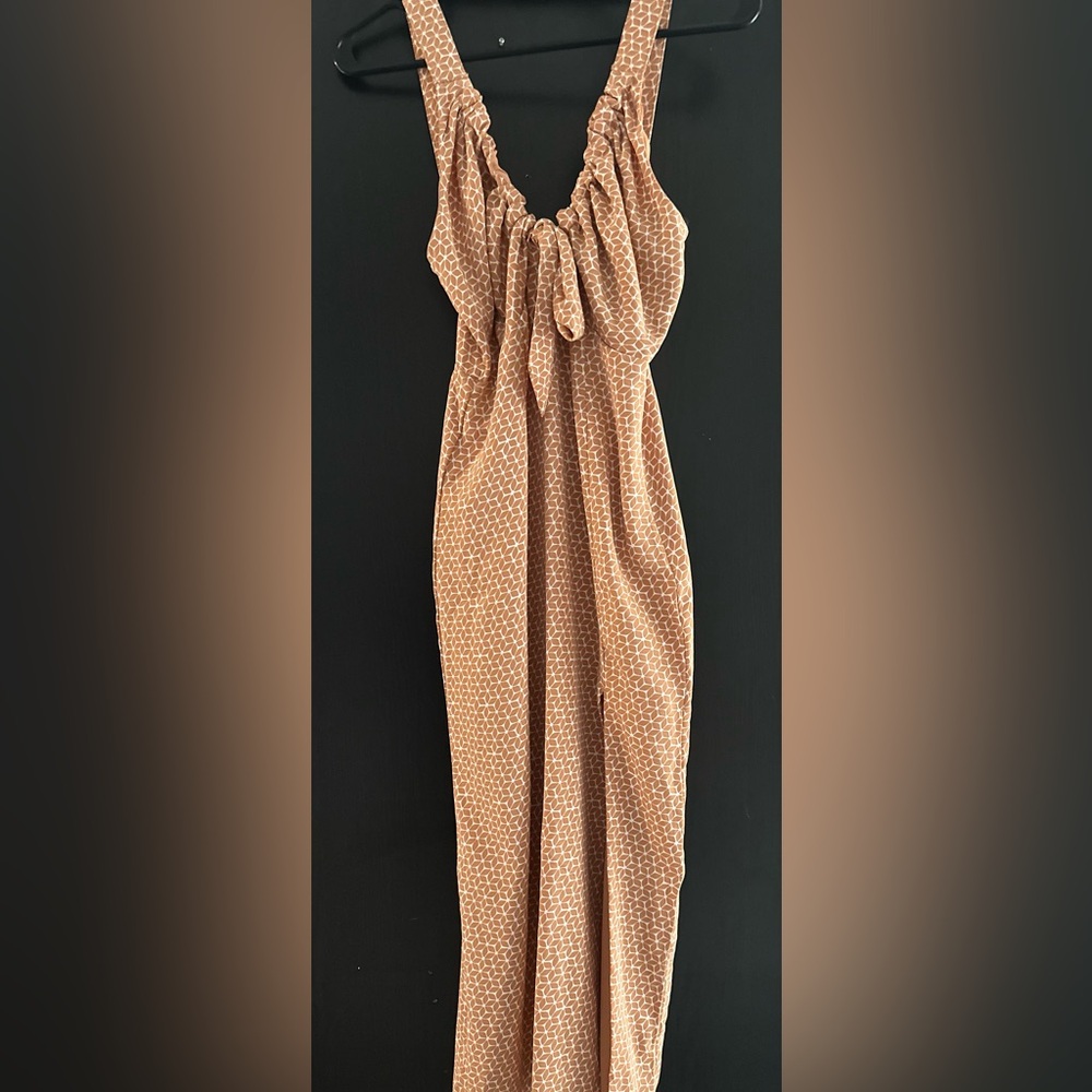 Abercrombie & Fitch Peach and White Patterned Milkmaid style dress